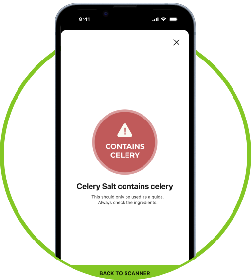 Warning on Celery Free Scanner app